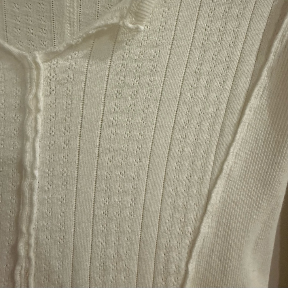 Free People-We The Free Cream Long Sleeve Pointelle Top-Eyes on You-Birch - Picture 8 of 12